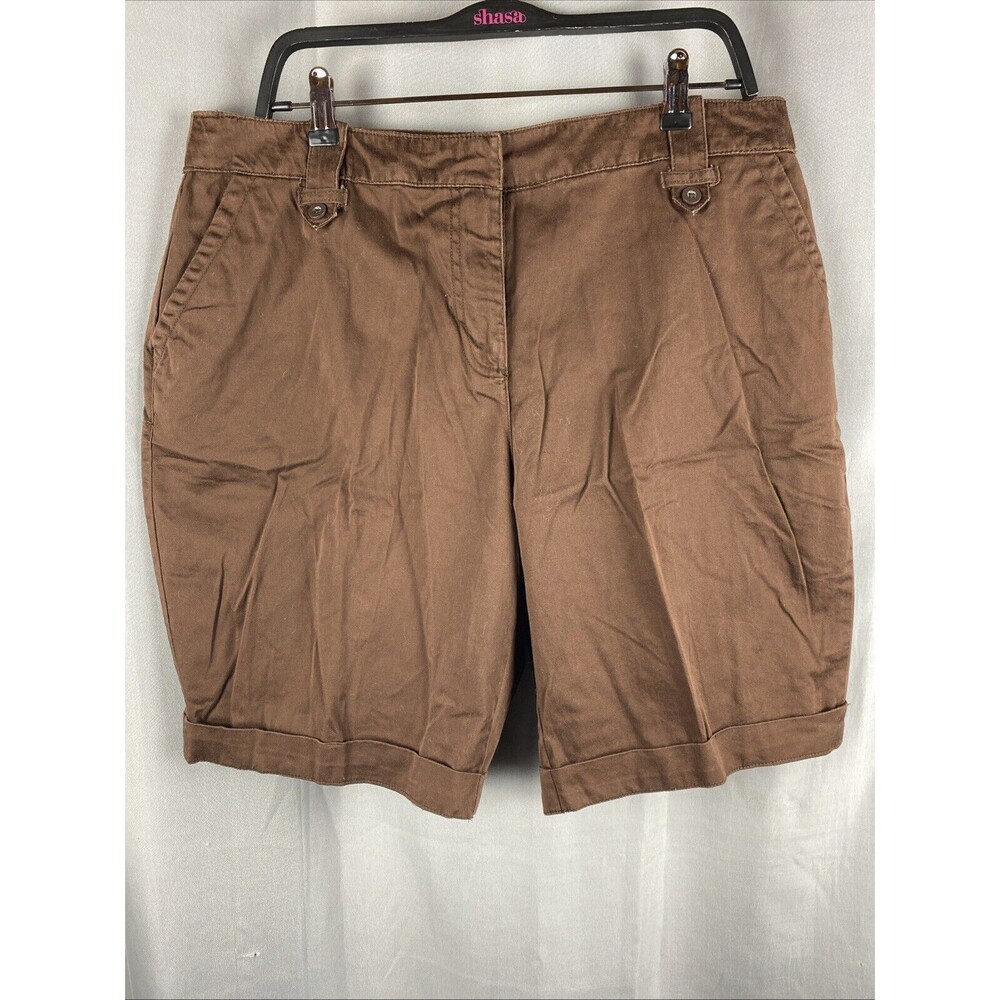 JMS Women's  Size 37" Waist Brown Shorts 4 Pocket Design Cuffed